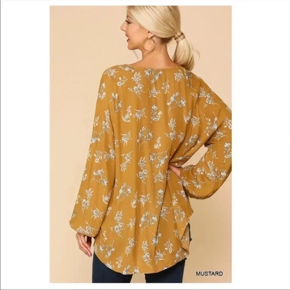 Mustard Floral Tunic​​​​ - Picture 5 of 10